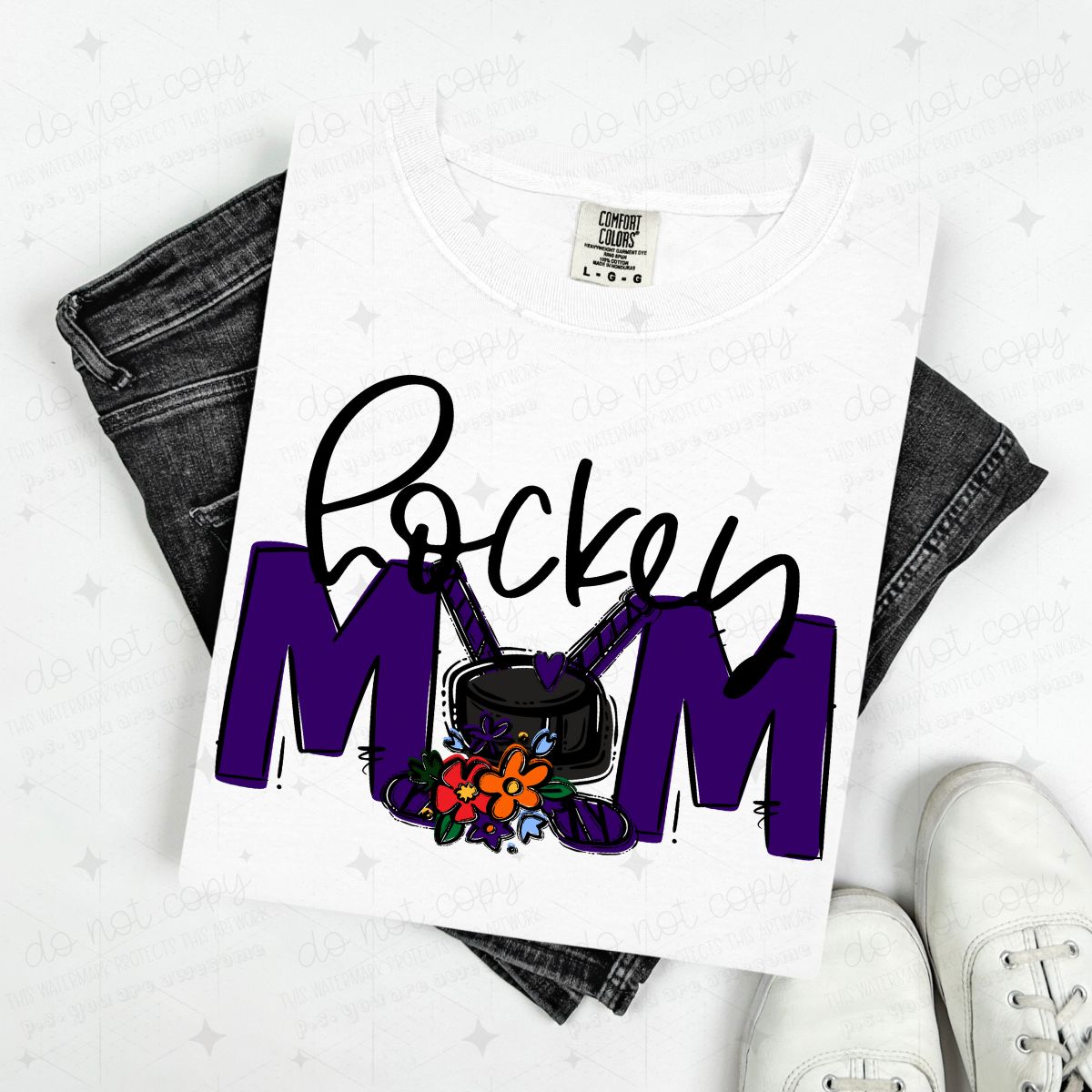 HOCKEY MOM - FLOWER/NO FLOWER OPTIONS