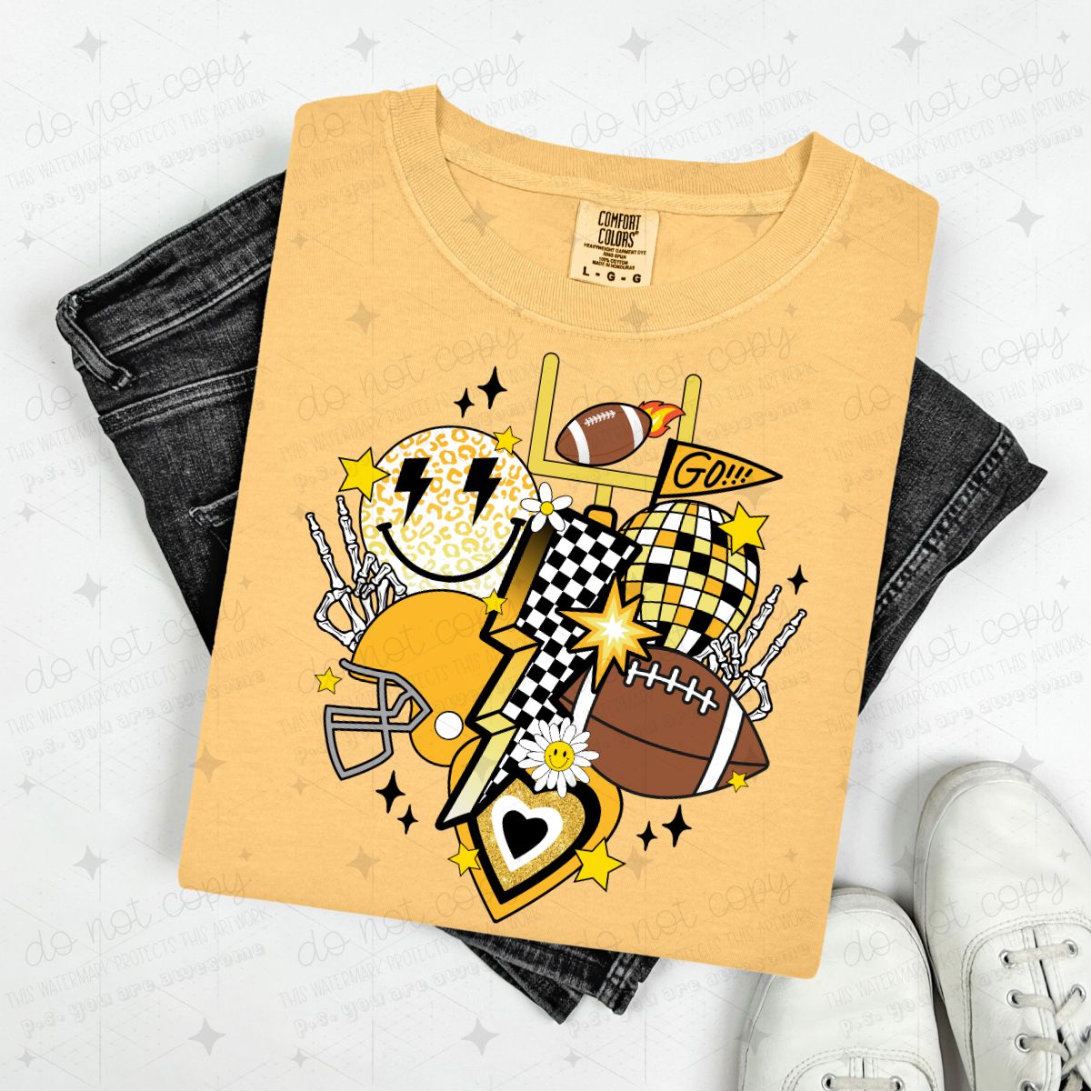 RETRO FOOTBALL - HEART - PICK YOUR COLOR