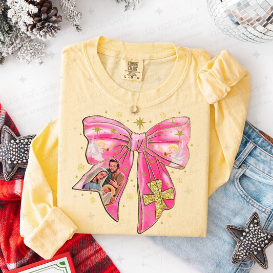 COQUETTE NATIVITY BOW - FAUX GLITTER