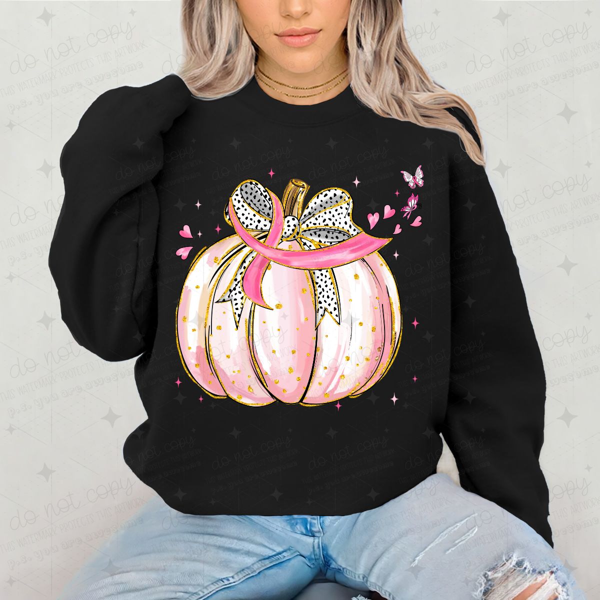 COQUETTE BREAST CANCER AWARENESS PUMPKIN