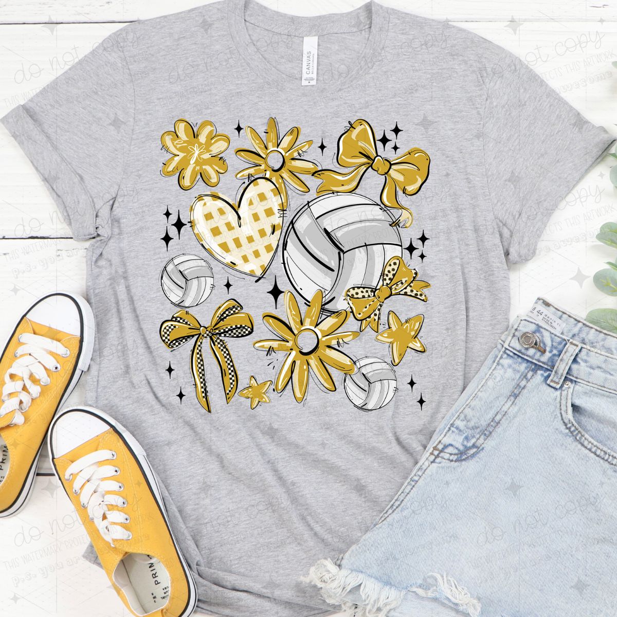 COQUETTE VOLLEYBALL DOODLE - PICK YOUR COLOR