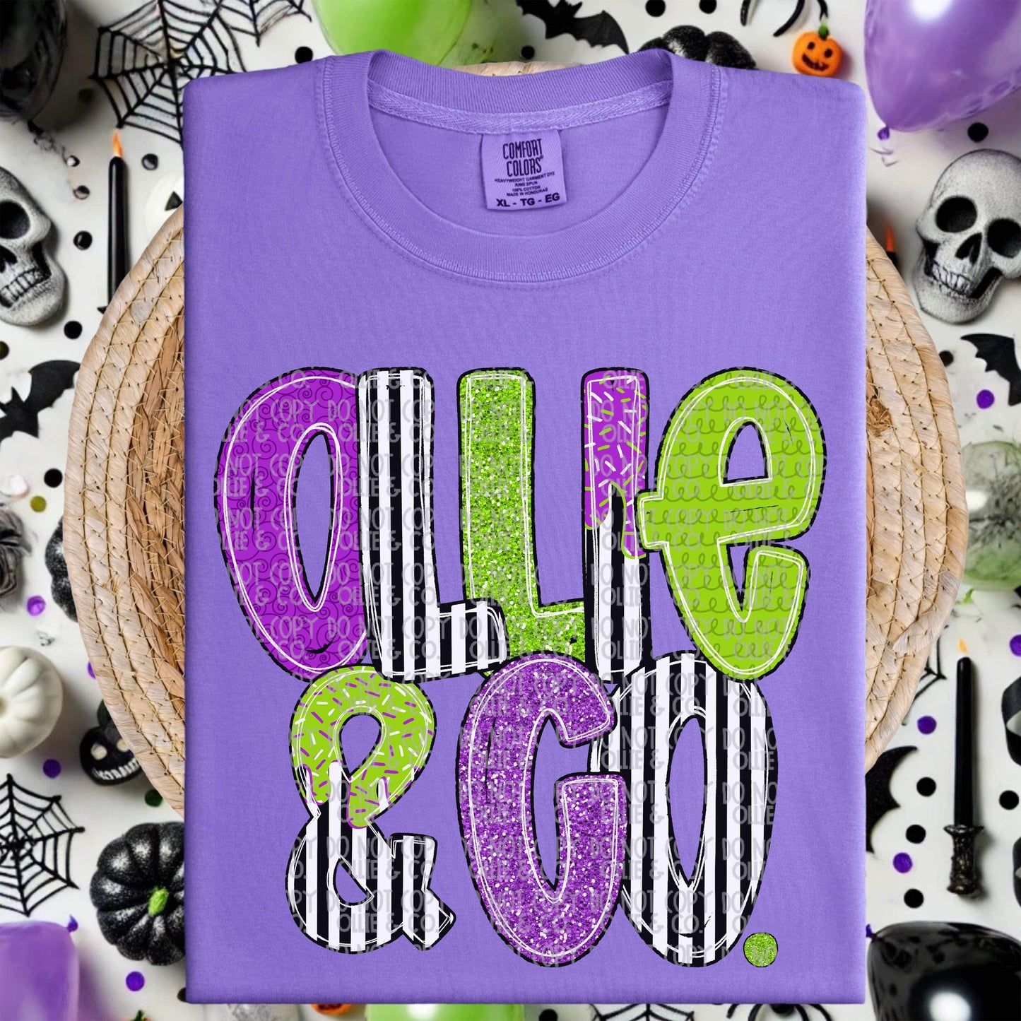 Purple & Lime Green Names-Ollie & Co.