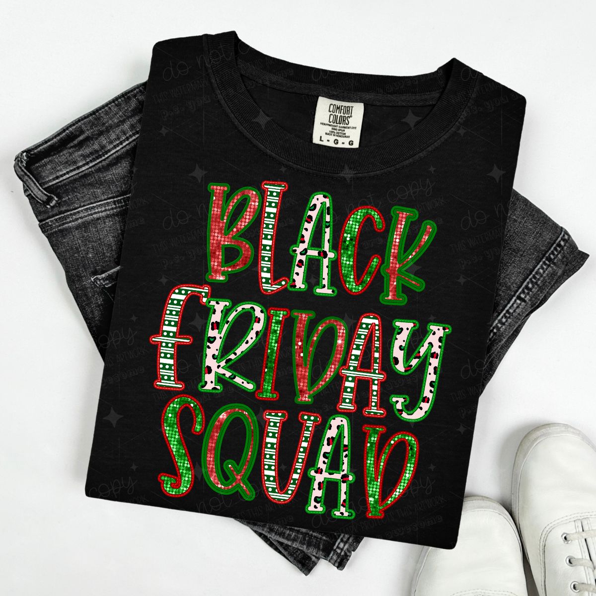 BLACK FRIDAY SQUAD - FAUX SEQUIN