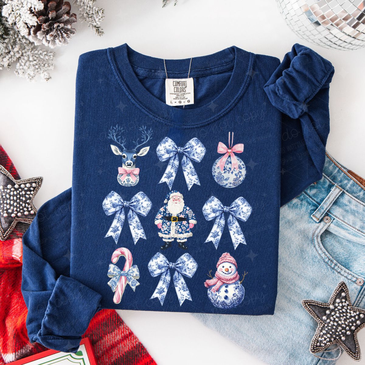 COQUETTE BLUE TOILE CHRISTMAS COLLAGE