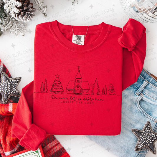 OH COME LET US ADORE HIM - BLACK TEXT