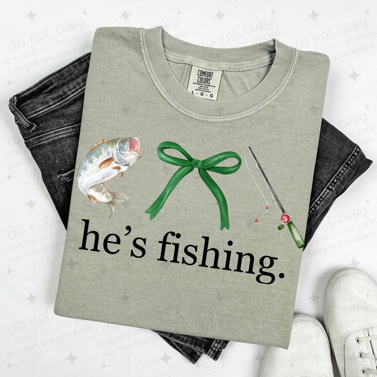 COQUETTE HE'S FISHING.