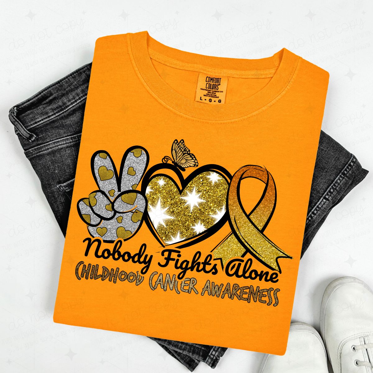 NOBODY FIGHTS ALONE - FAUX GLITTER