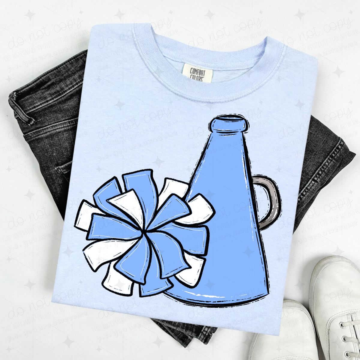 POMPOM & MEGAPHONE - COLUMBIA BLUE