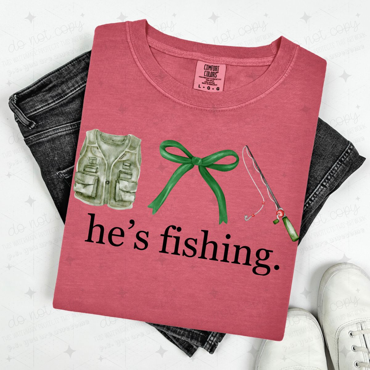 COQUETTE HE'S FISHING.