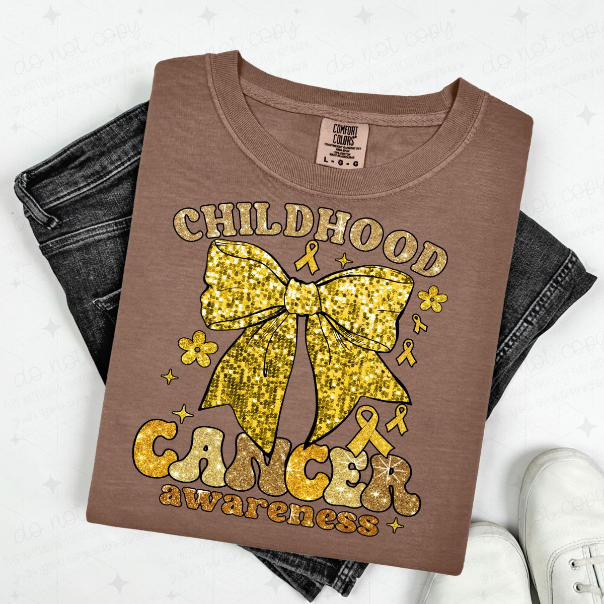 COQUETTE CHILDHOOD CANCER AWARENESS - FAUX SEQUIN