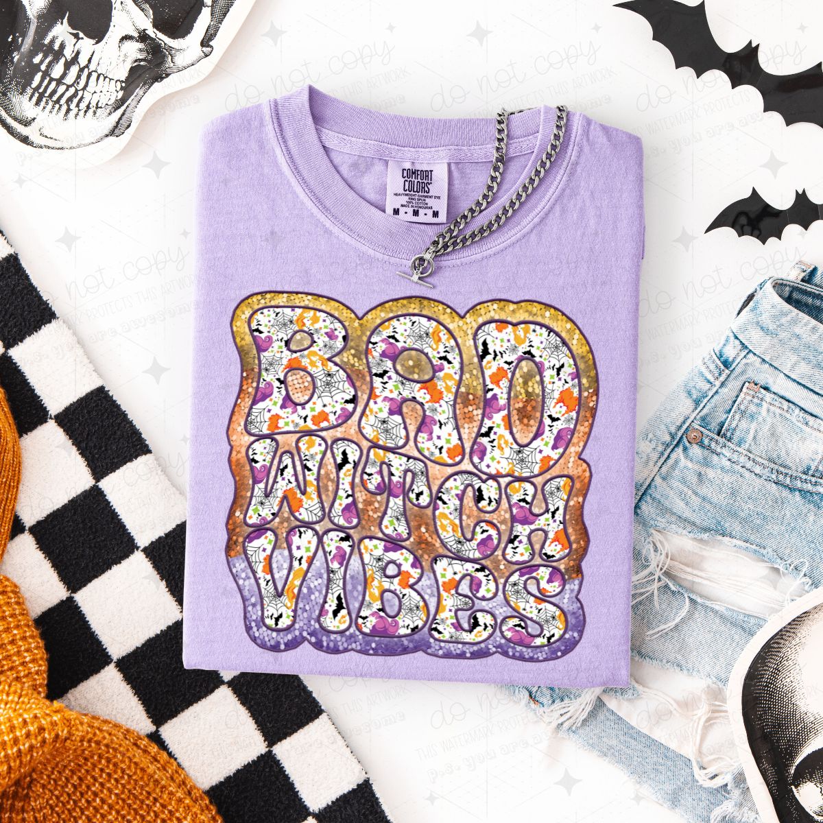 BAD WITCH VIBES - FAUX SEQUIN
