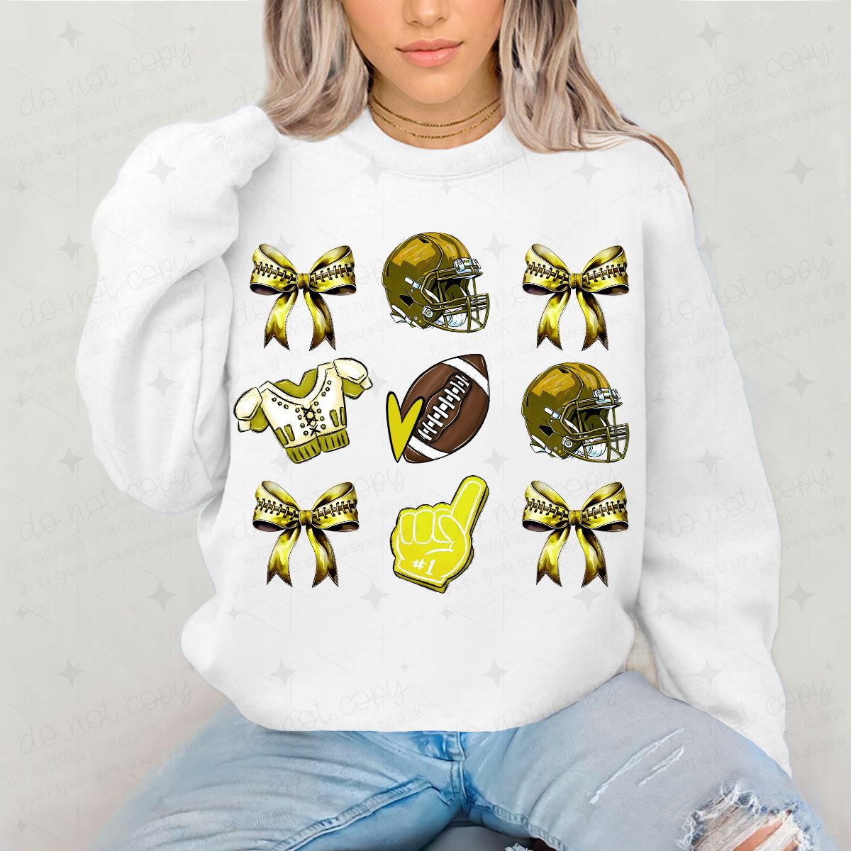 COQUETTE YELLOW FOOTBALL GRID