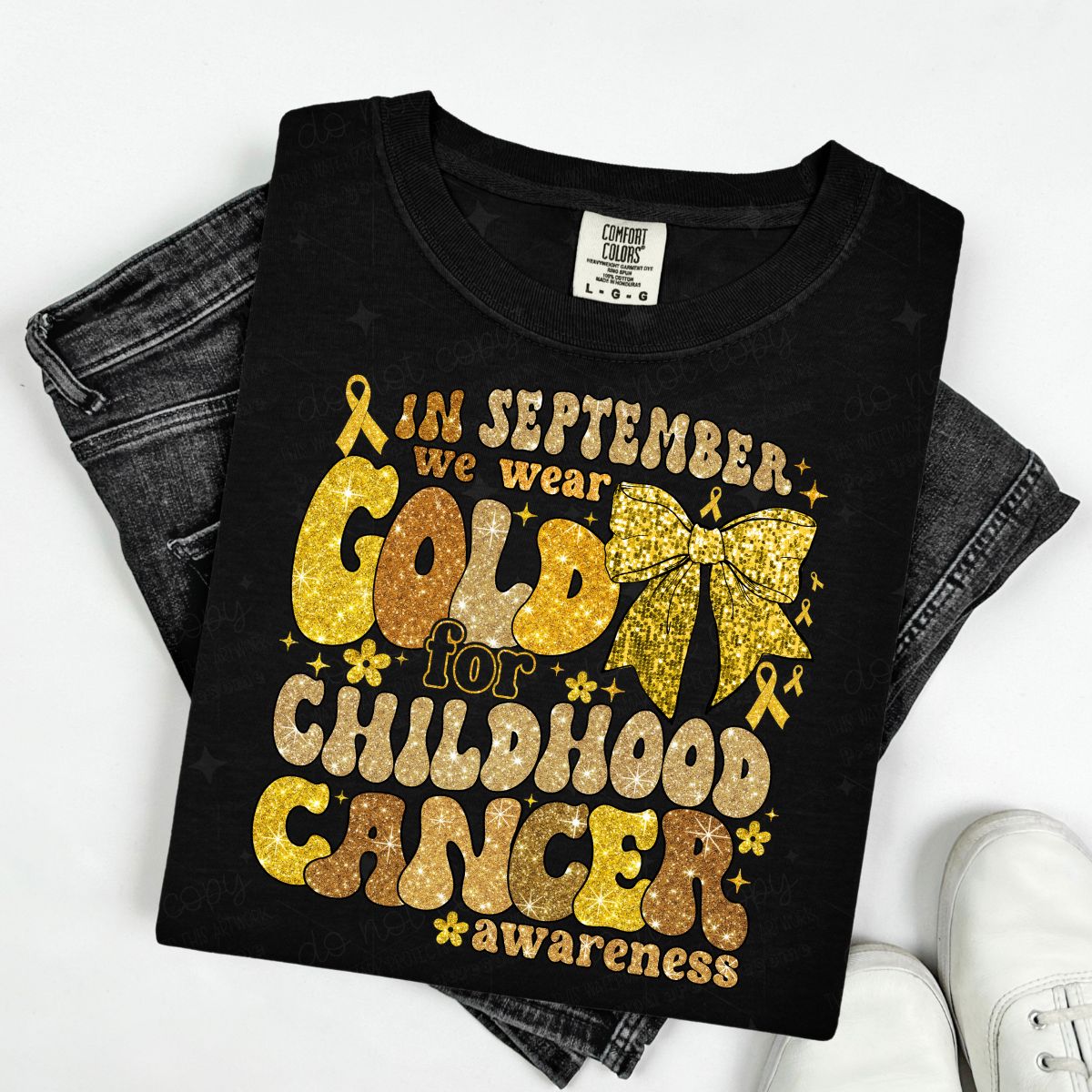 COQUETTE IN SEPTEMBER WE WEAR GOLD - FAUX GLITTER