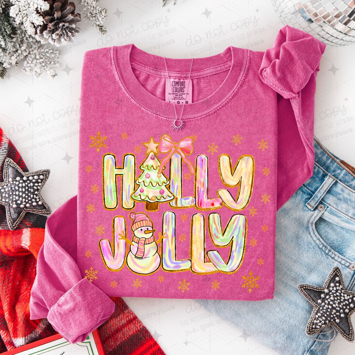 COQUETTE HOLLY JOLLY - FAUX GLITTER