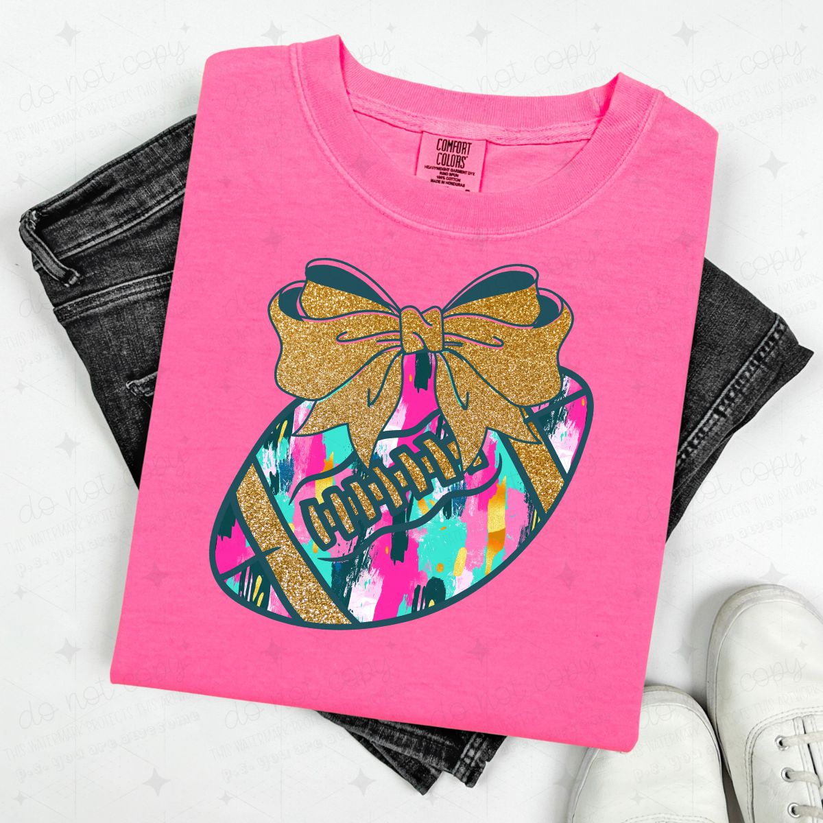 COQUETTE BRUSHSTROKE FOOTBALL - FAUX GLITTER