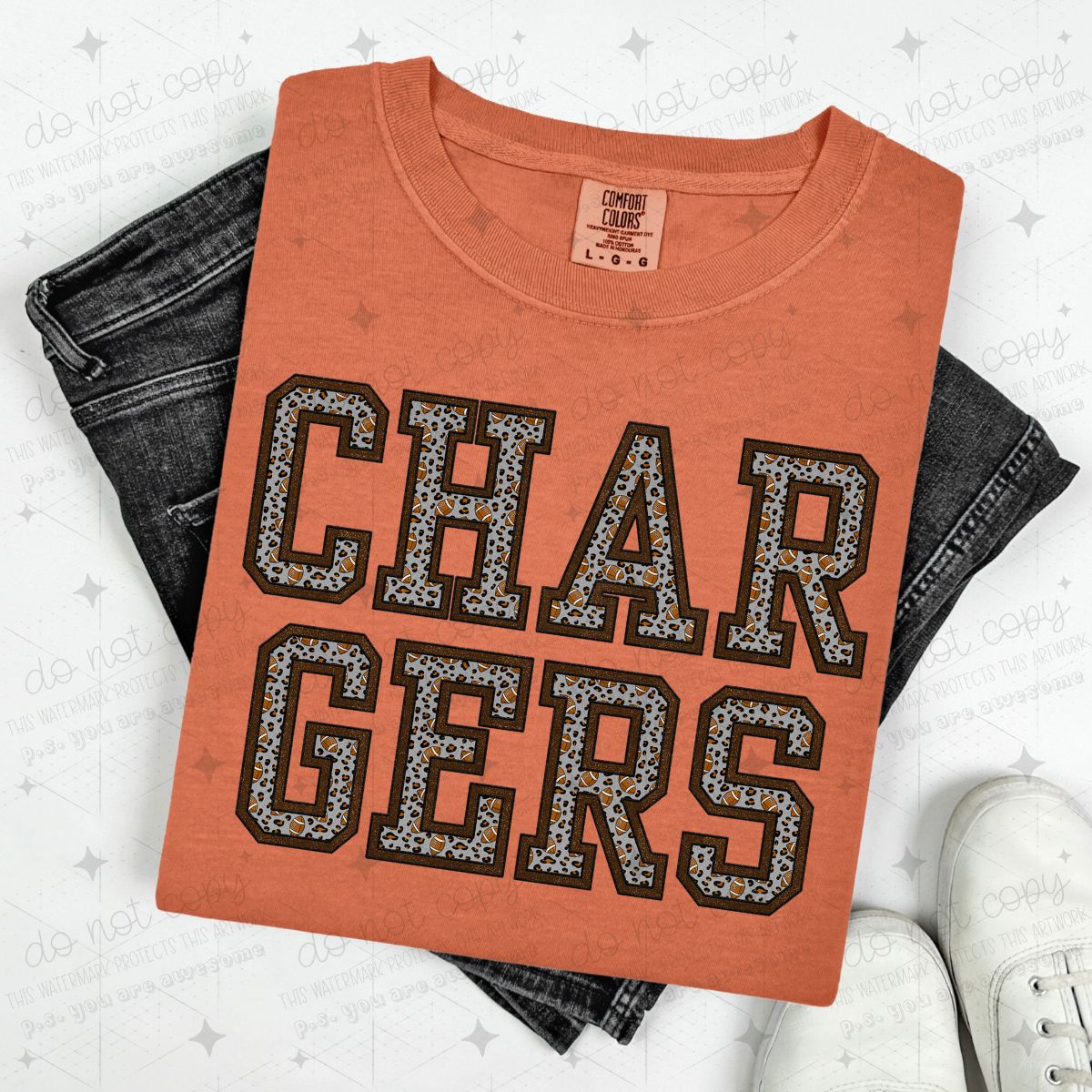 FOOTBALL MASCOTS - FAUX GLITTER