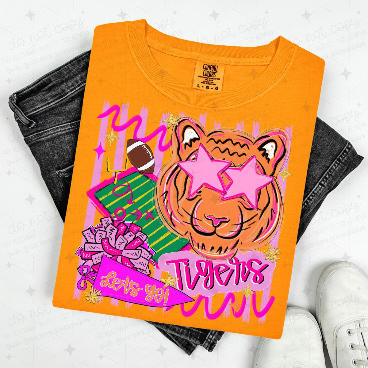 TIGERS - FAUX GLITTER/SEQUIN