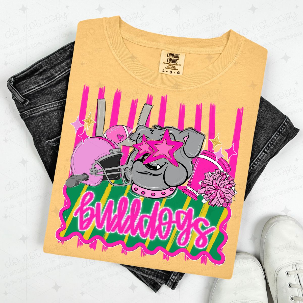 BULLDOGS - FAUX GLITTER