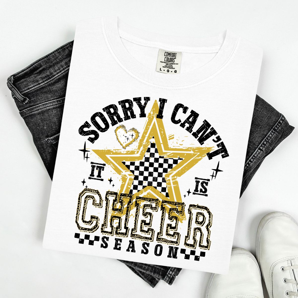 SORRY I CAN'T IT IS CHEER SEASON - BLACK/GOLD