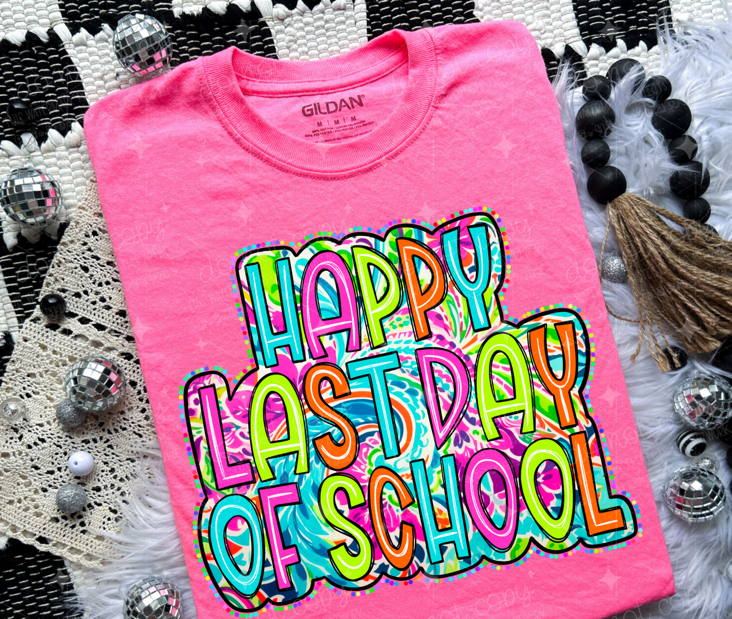 Happy Last Day of School Bright Paisley-Ollie & Co.