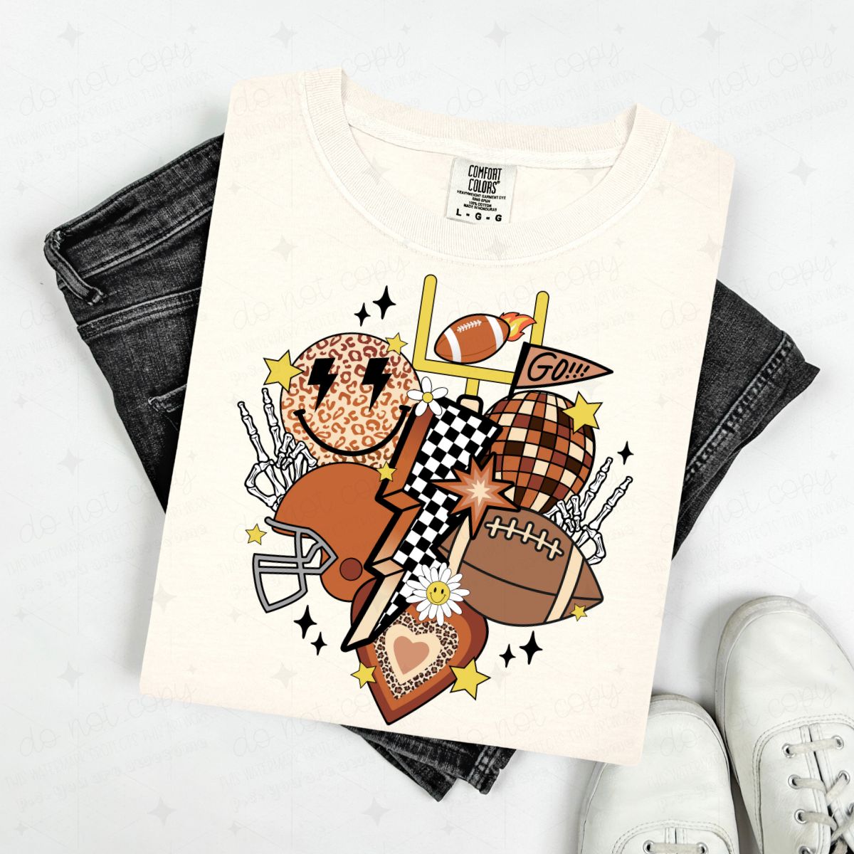 RETRO FOOTBALL - HEART - PICK YOUR COLOR