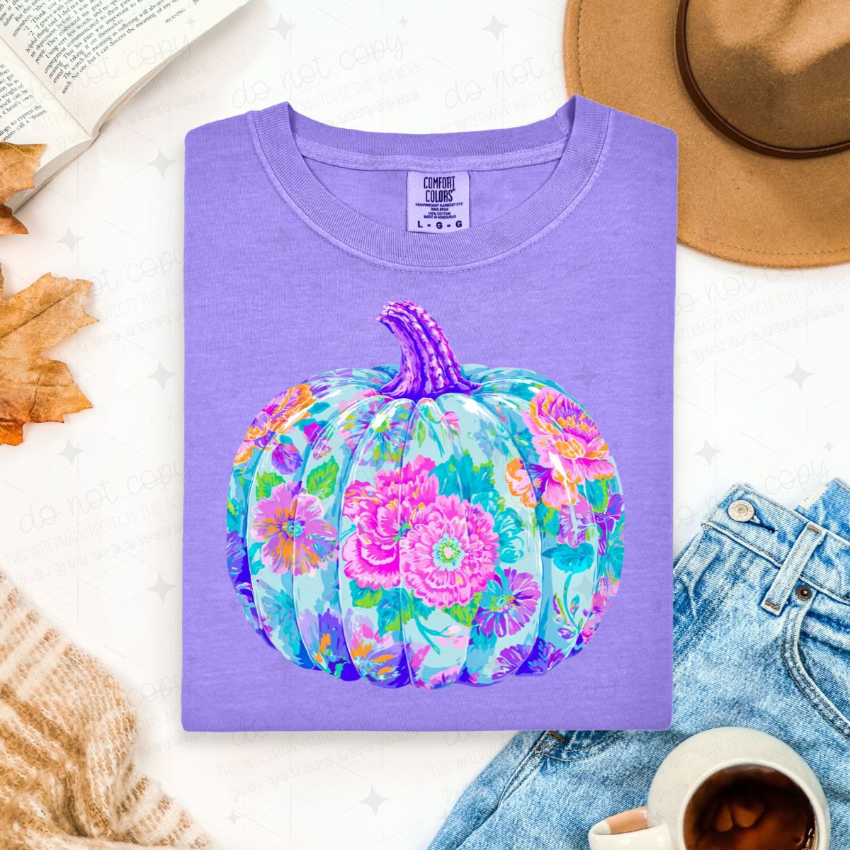 BRIGHT FLORAL PUMPKIN