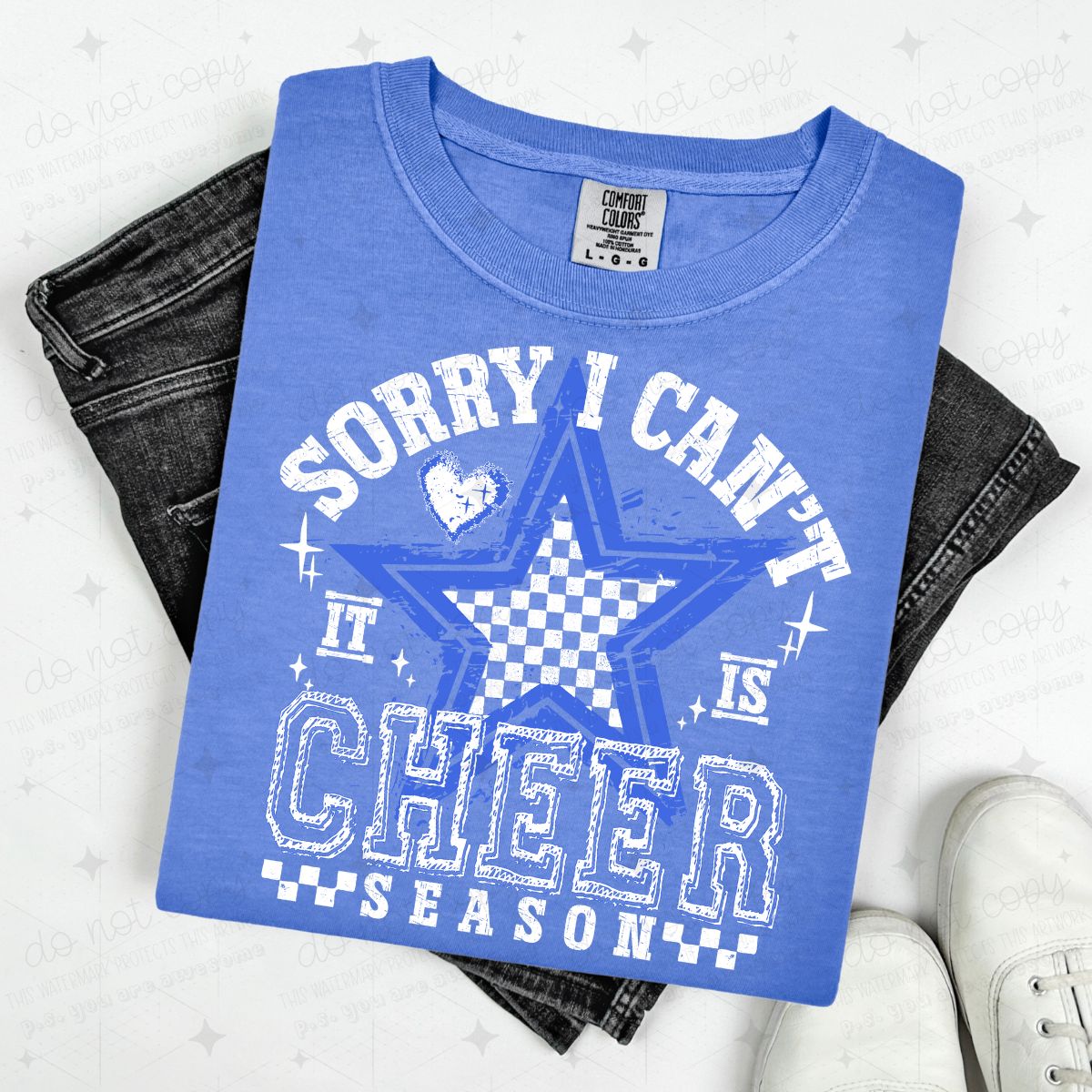 SORRY I CAN'T IT IS CHEER SEASON - WHITE/BLUE