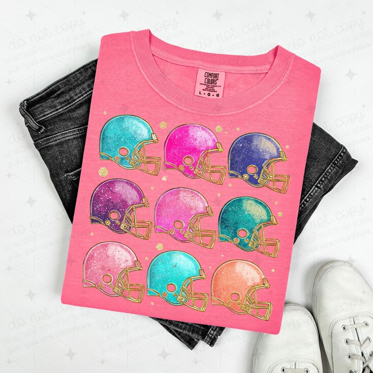 COLORFUL HELMETS - FAUX GLITTER