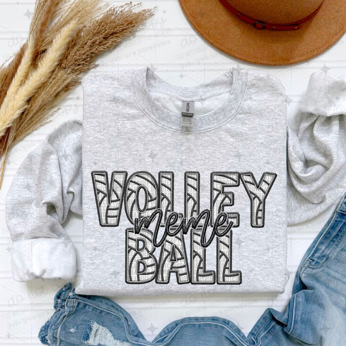 VOLLEYBALL FAMILY - FAUX EMBROIDERY - PICK YOUR TITLE