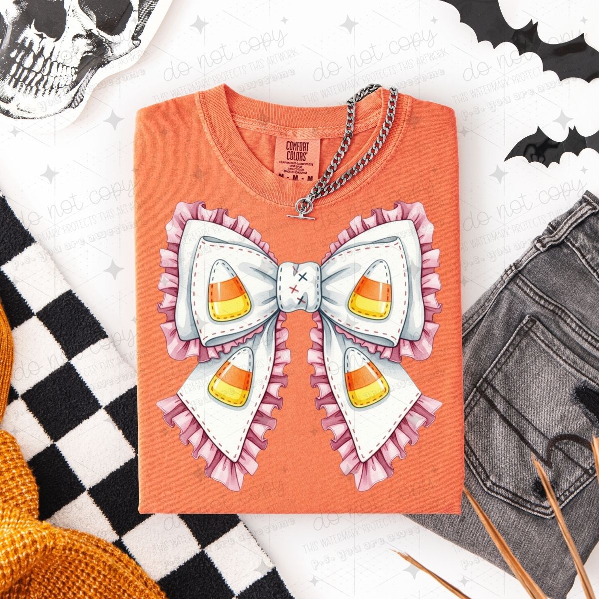 COQUETTE CANDY CORN BOW