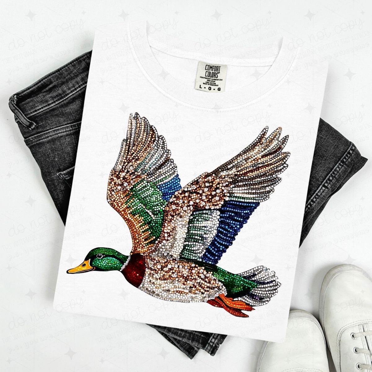 FLYING DUCK - FAUX RHINESTONES