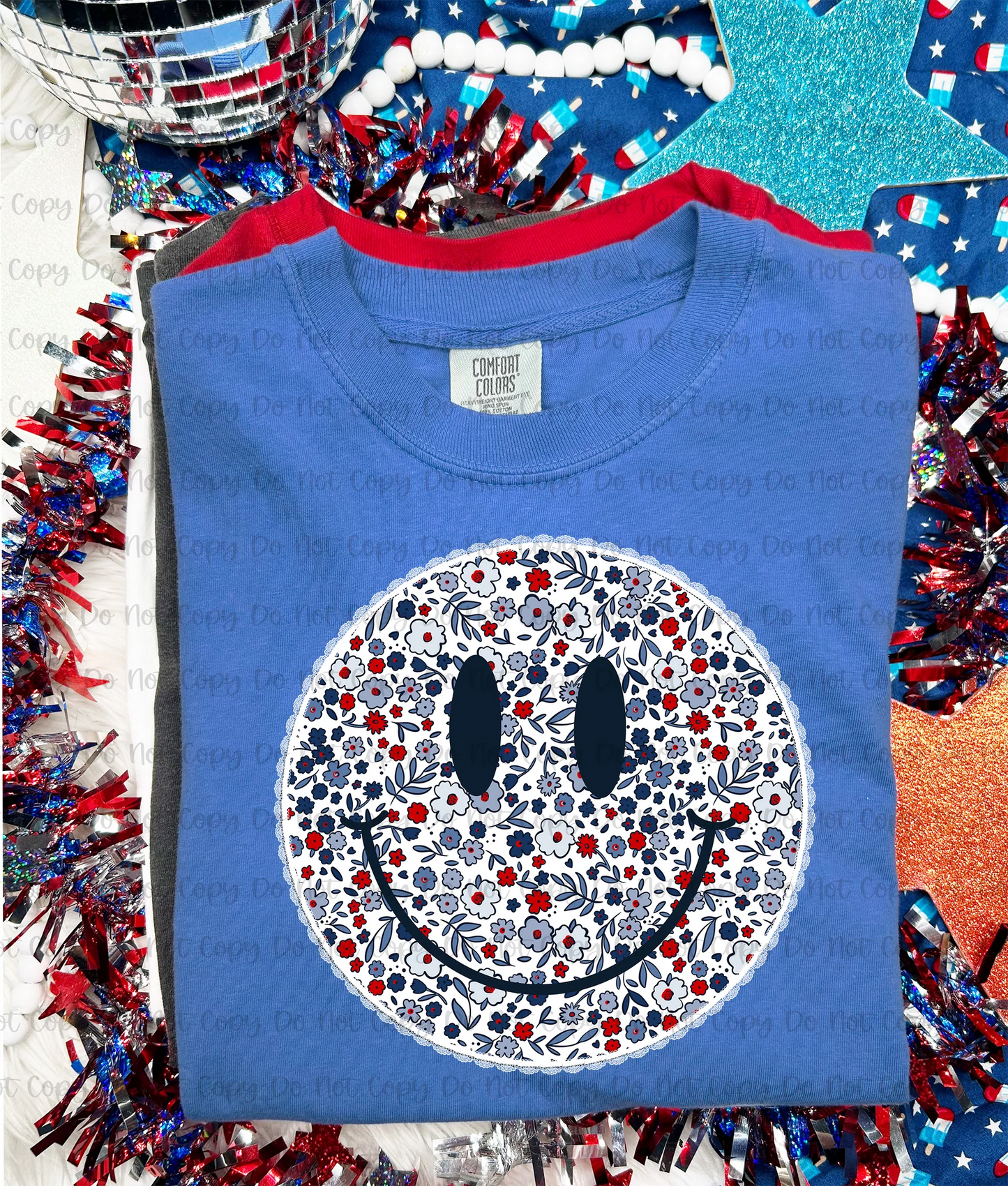 PATRIOTIC FLORAL SMILEY