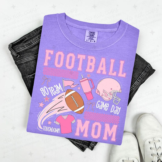 COQUETTE FOOTBALL MOM - WHITE TEXT