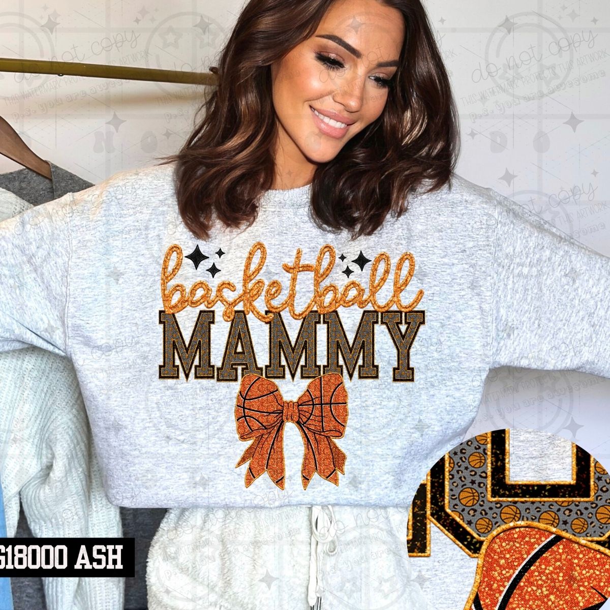 BASKETBALL FAMILY - FAUX EMBROIDERY - PICK YOUR TITLE