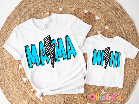 Mama Blue with Checkered Bolt-Ollie & Co.