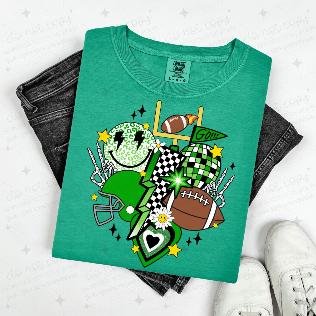 RETRO FOOTBALL - HEART - PICK YOUR COLOR