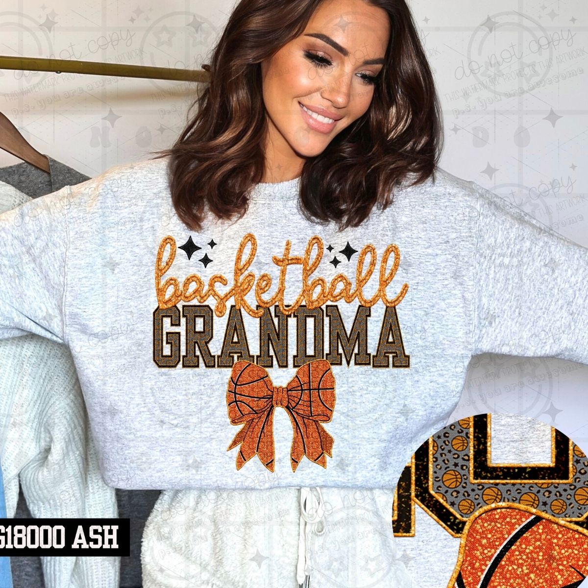 BASKETBALL FAMILY - FAUX EMBROIDERY - PICK YOUR TITLE