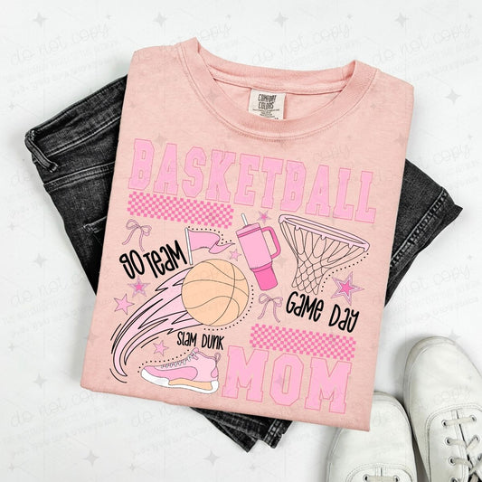 COQUETTE BASKETBALL MOM - BLACK TEXT