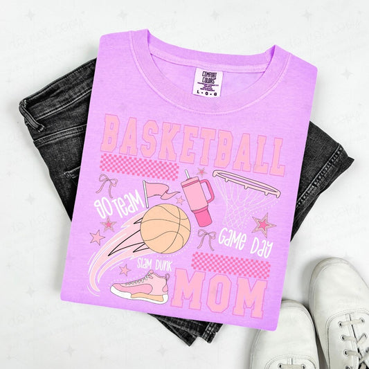 COQUETTE BASKETBALL MOM - WHITE TEXT