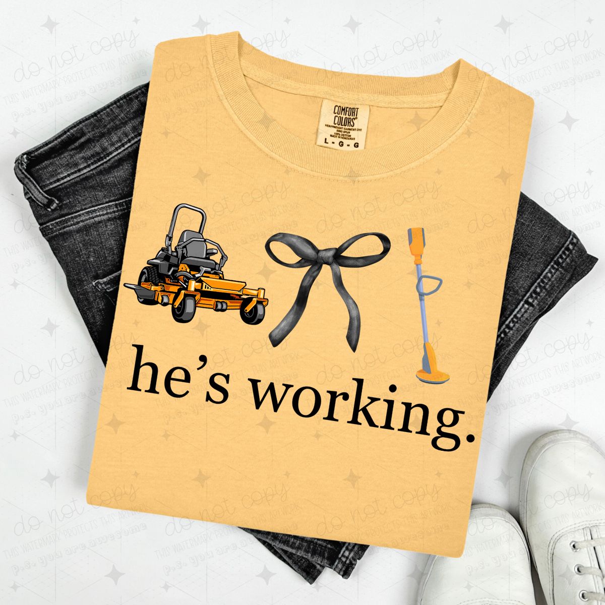 COQUETTE HE'S WORKING. - LAWN MAINTENANCE