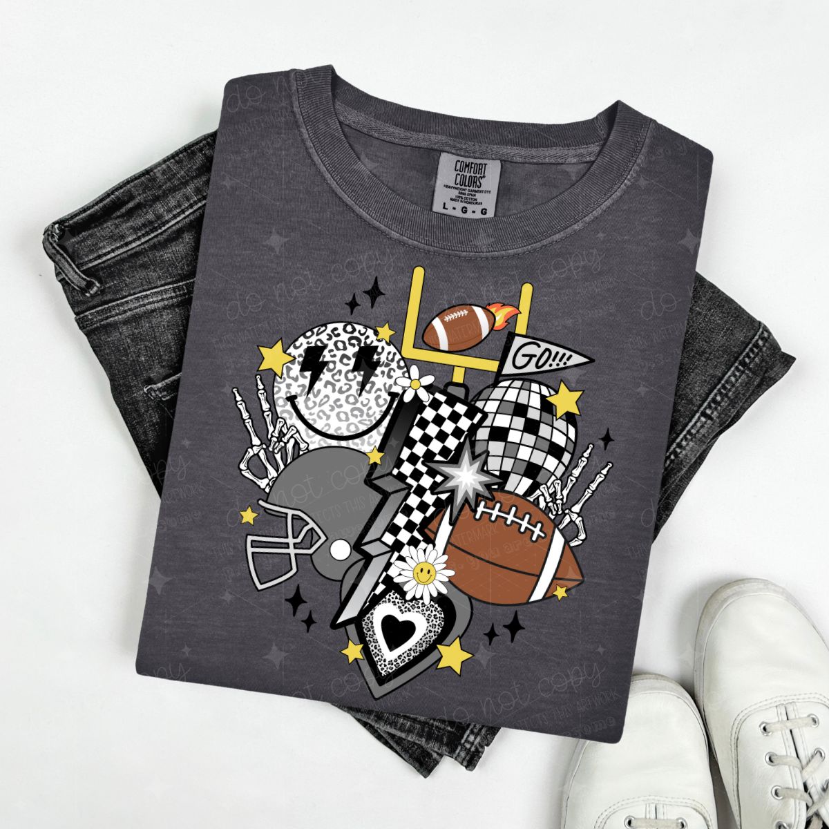 RETRO FOOTBALL - HEART - PICK YOUR COLOR