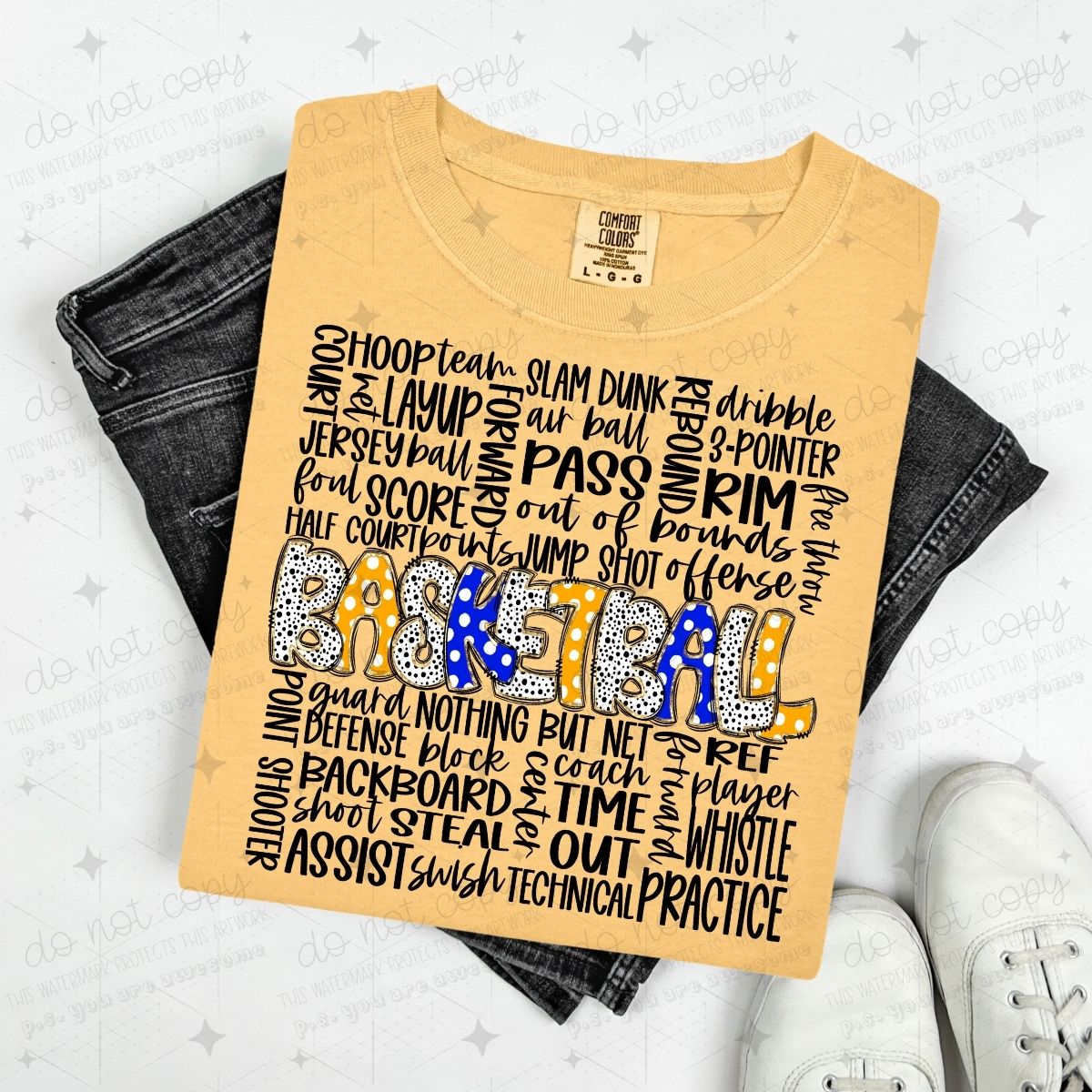 BASKETBALL DOODLE - PICK YOUR COLOR