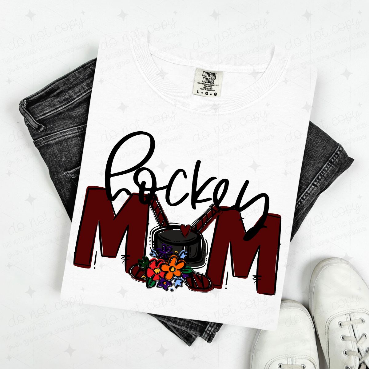 HOCKEY MOM - FLOWER/NO FLOWER OPTIONS
