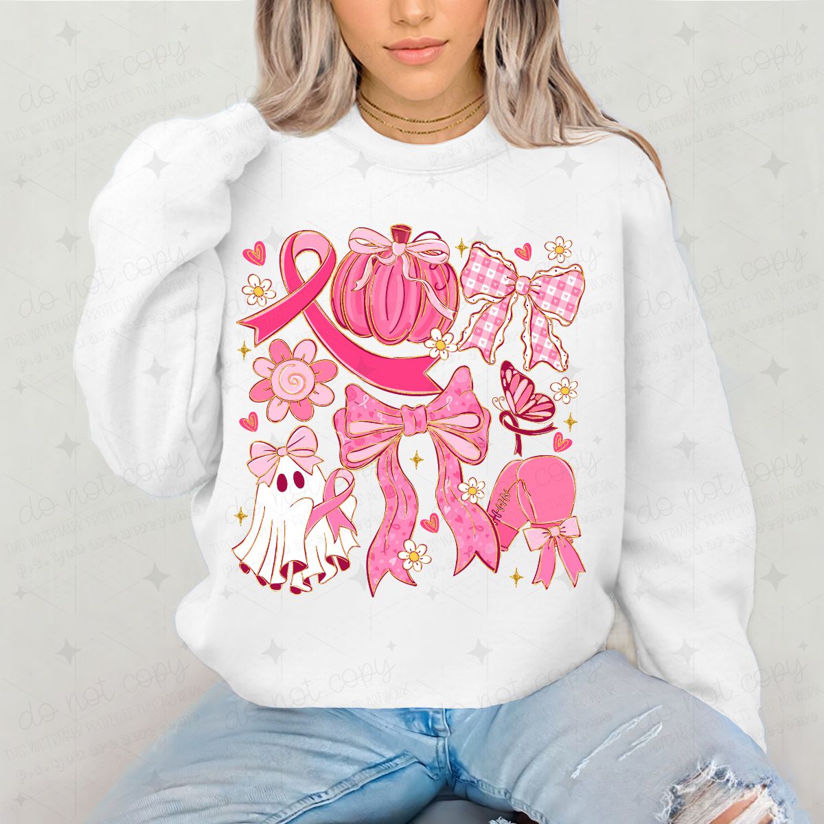 COQUETTE BREAST CANCER AWARENESS DOODLE