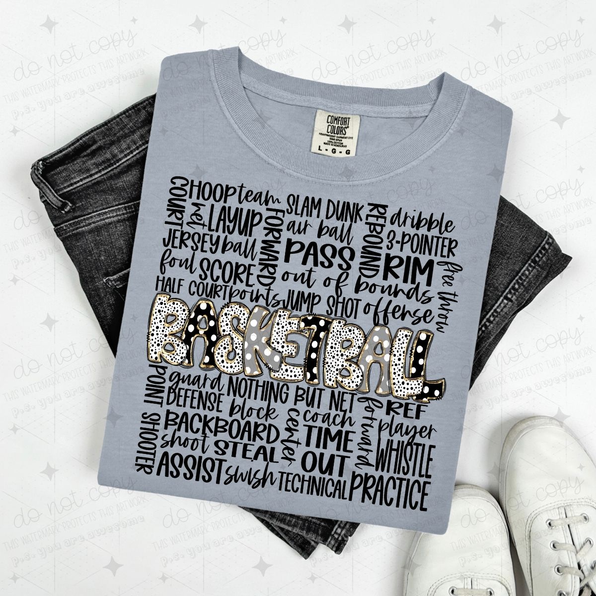 BASKETBALL DOODLE - PICK YOUR COLOR