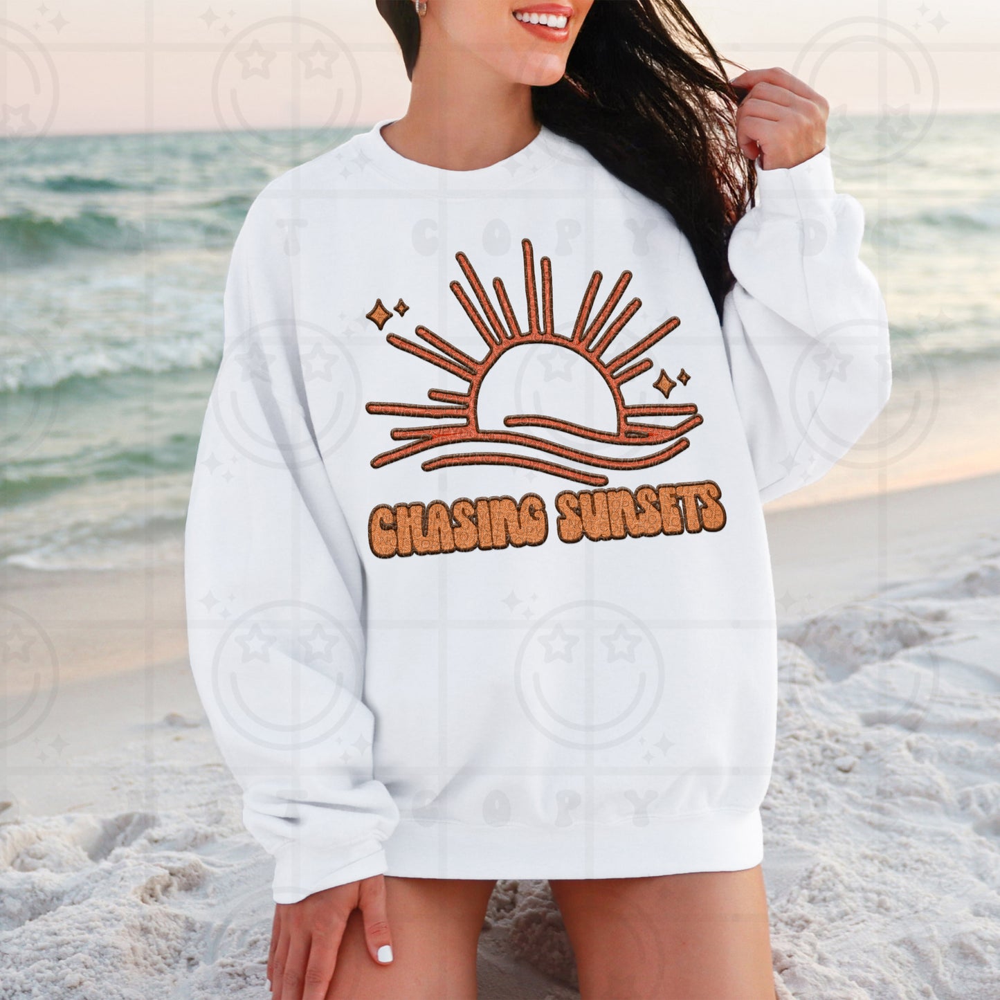 Chasing Sunsets Faux Embroidery