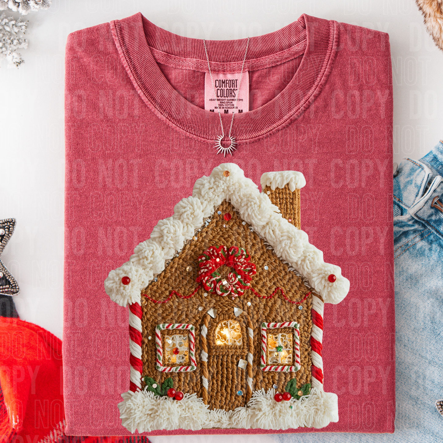 GINGERBREAD HOUSE - FAUX YARN/FAUX RHINESTONES