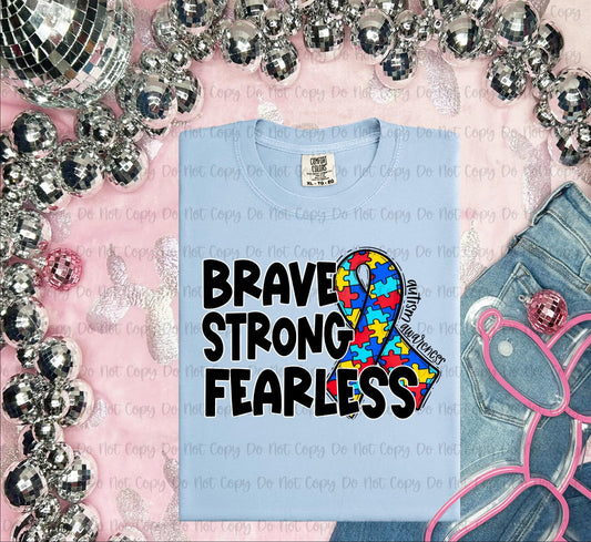 Brave strong fearless Autism awareness-Ollie & Co.
