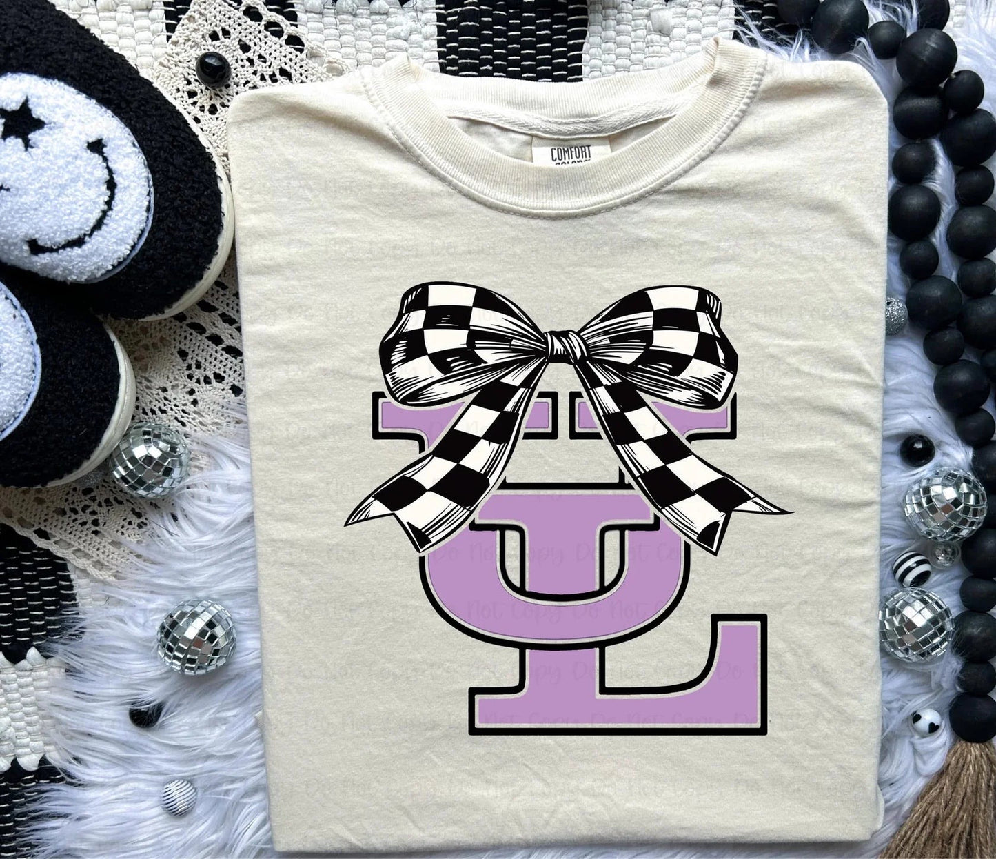 Custom Mascot Checkered Coquette Bow-Ollie & Co.