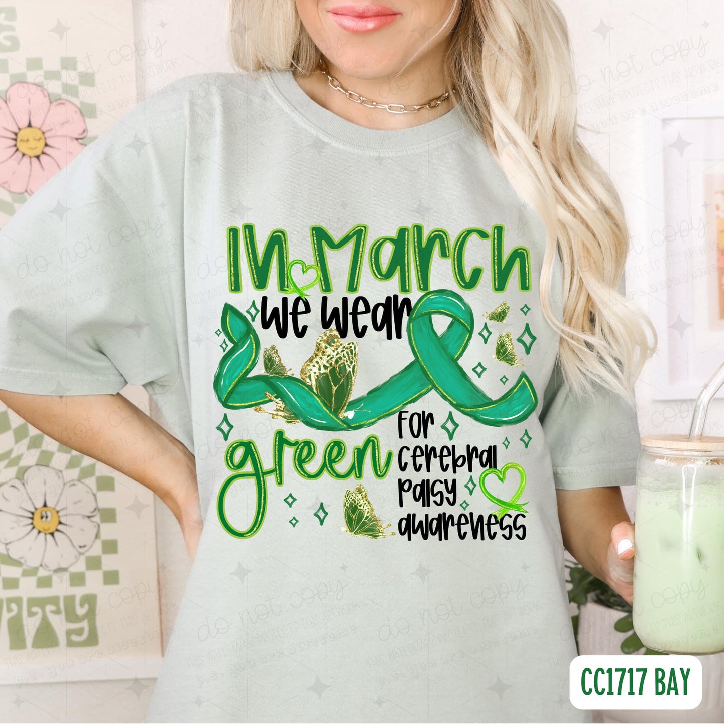 In March we wear green for Cerebral Palsy Awareness (black letters)-Ollie & Co.